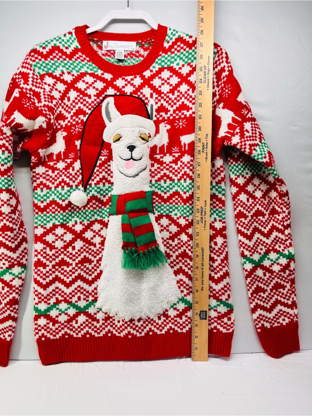Holiday Llama Christmas Sweater - Red - Picture 4 of 6